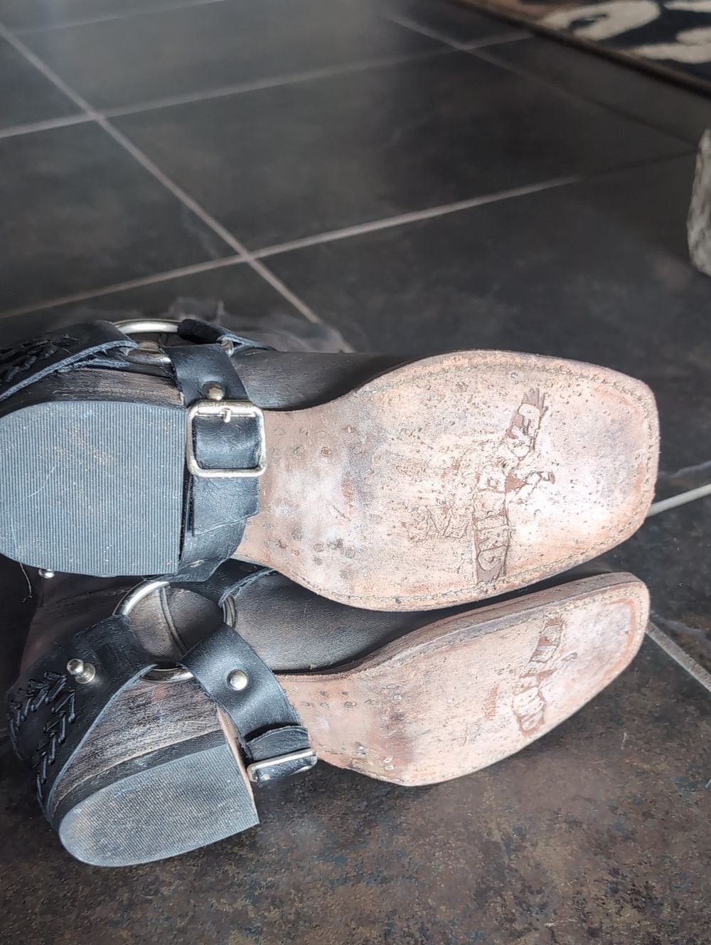 Freebird by Steven Timber Stone w Black 🖤 Harness Tall Leather Riding Boots - Picture 8 of 16